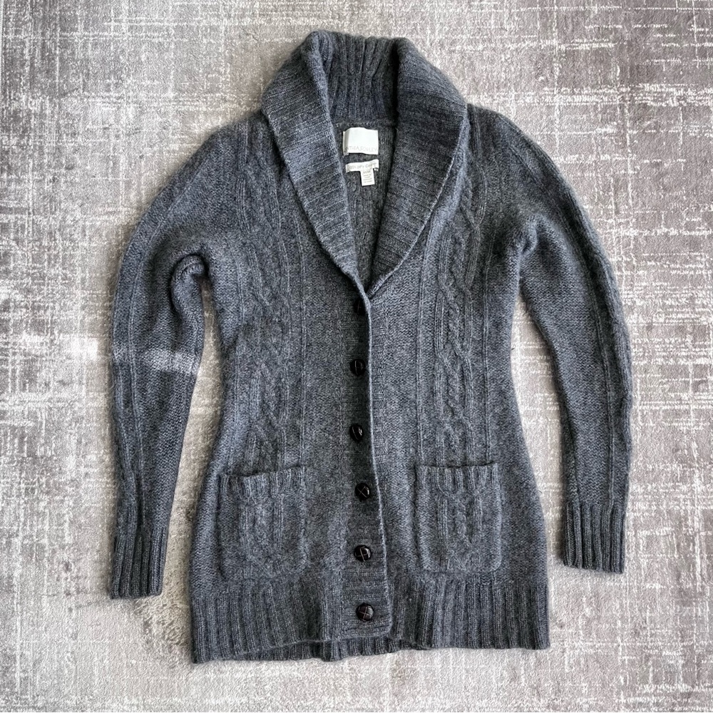 LAST CHANCE Grey Cashmere Long Cardigan